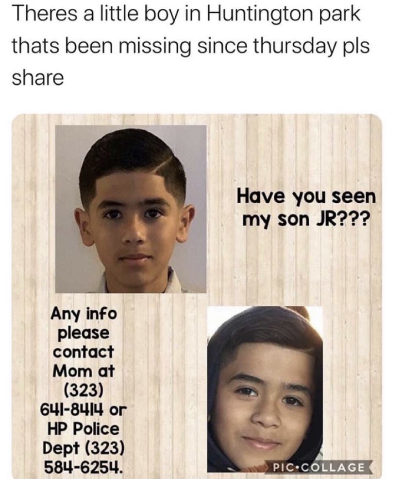babygirlcrystxl's tweet photo. my cousin has been missing for a week already. he’s only 12. i just want to know that he’s safe and not hurt. please share this 🤍🥺. #bringjrhome https://t.co/RVCOKmcWhf