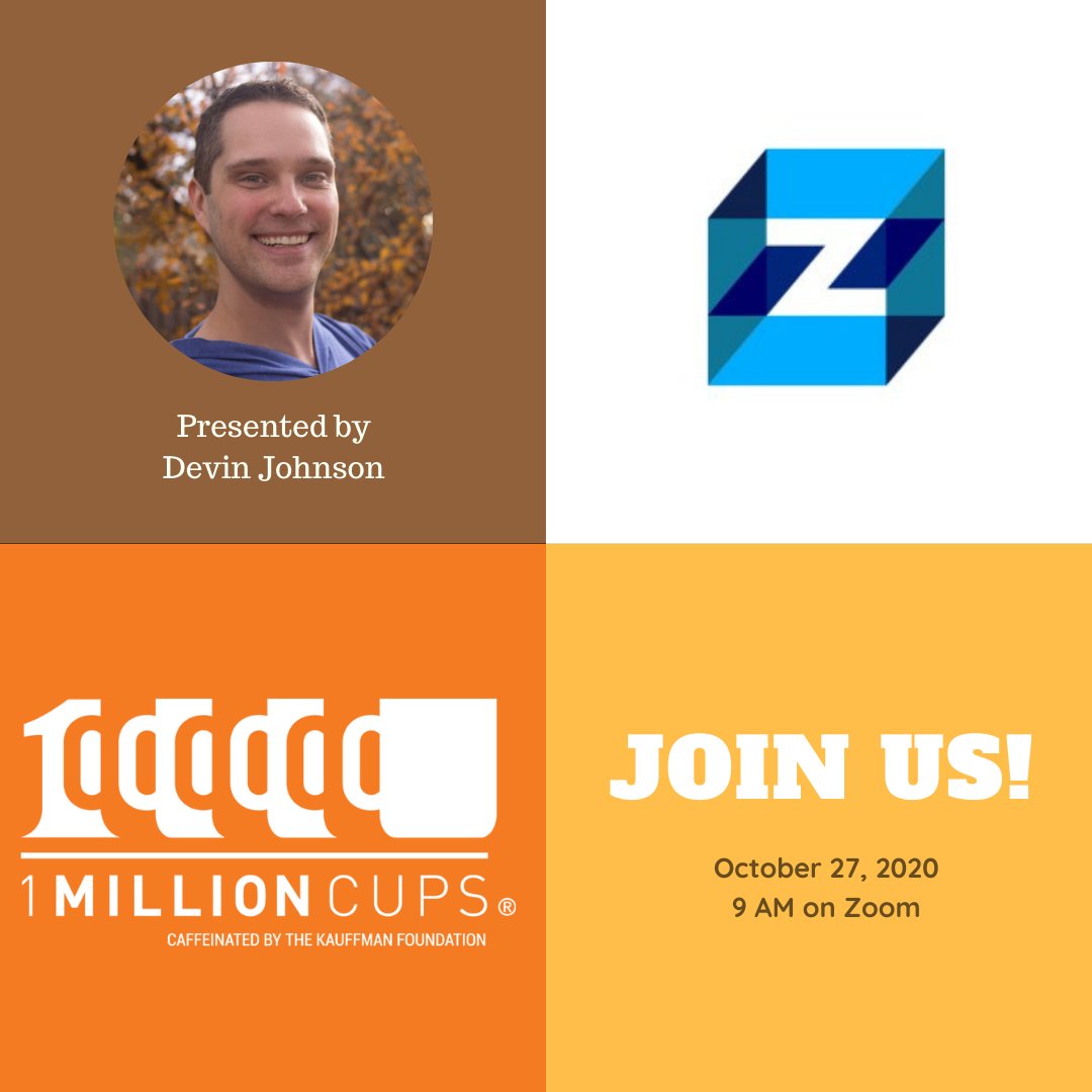 Join us tomorrow morning at 9 AM for #1MillionCups! We're hearing from Devin with <a href="/zentainer/">Zentainer</a>, a startup specializing in #ecommerce and #dataintegration. Grab your coffee and hop on Zoom at 9 AM, here: shor.by/1mcsd #1mcsd