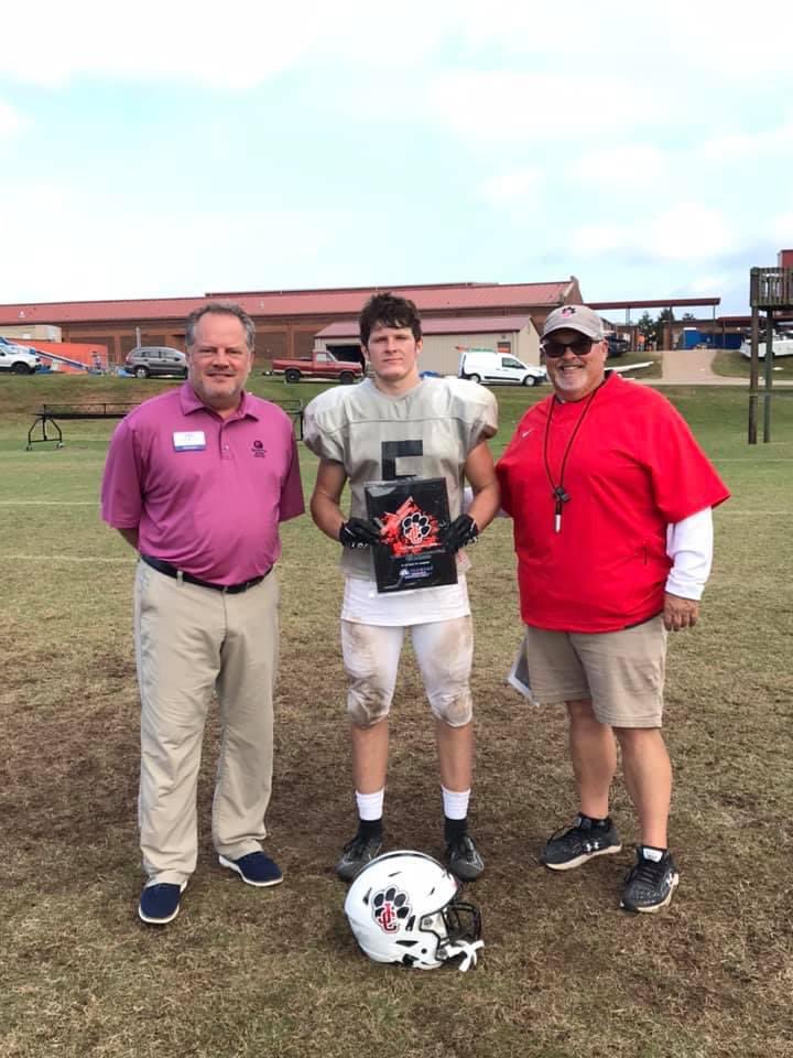 JAXCOFOOTBALL's tweet photo. Congratulations to our Players of the Week vs Johnson! Thank you Keith Harbin at Farmers Insurance! 

Special Teams Player of the Week:
#  5 Bo Reeves 

Defensive Player of the Week:
# 75 Alexander Julian 

Offensive Players of the Week:
# 22 Tre Ransom 
# 65 Evan Rosser https://t.co/oEIhBxRcjD
