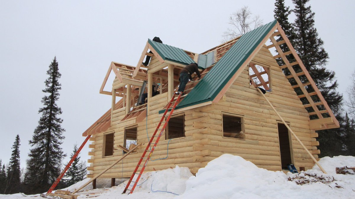 DIYNetwork's tweet photo. Work in progress 🚧
#BuildingAlaska starts tonight at 8/7c! https://t.co/z5Mymi039H