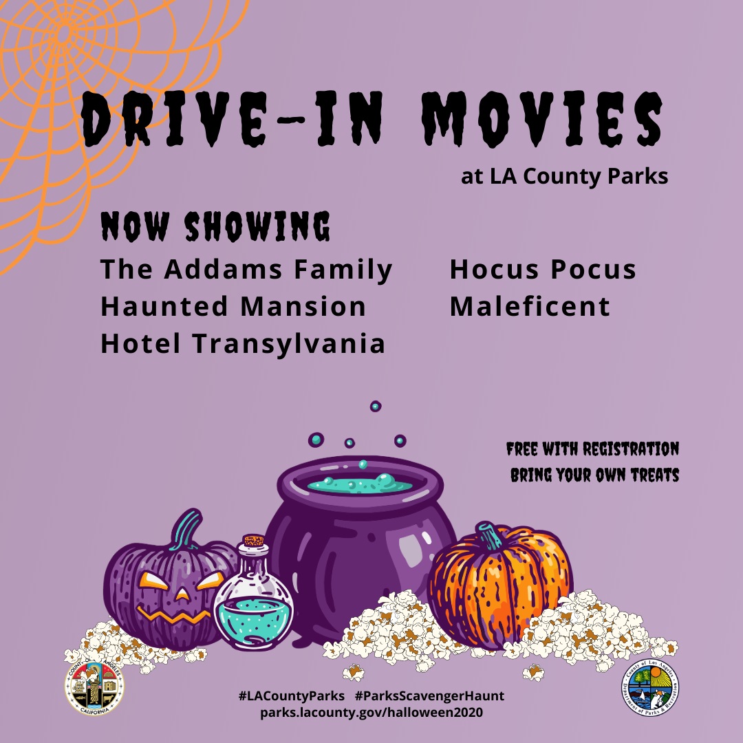 LACo_DPSS's tweet photo. ๐๐ฌ๐DRIVE-IN to LA County parks to enjoy a FREE movie this #Halloween. Itโs not too late to REGISTER!
๐๐ฌ๐ Disfrute de pelรญculas GRATIS en Halloween en los autocinemas de los parques del condado de Los Angeles. ยกREGรSTRESE HOY!
https://t.co/TFtRIEqqa4. #SpookyandSafe https://t.co/OyFHd7mWpf