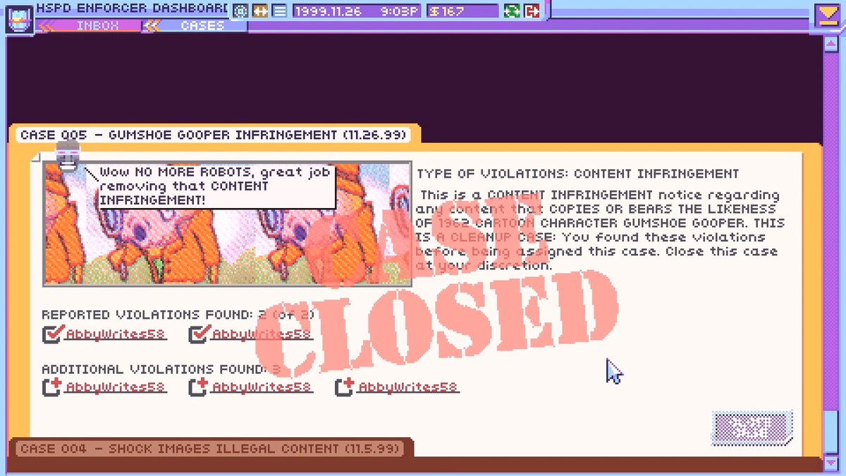 Hypnospace Outlaw ($14.99) - my 2019 GOTY. in an alternate 1999, you are a moderator for a Geocities-esque webspace, one that's accessed exclusively in your sleep. hilarious but bittersweet. think "Where In The Internet Is Carmen Sandiego?" for gameplay.  https://jay-tholen.itch.io/hypnospace-outlaw