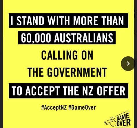 Today I stand with <a href="/Craig_Foster/">Craig Foster</a> &amp; <a href="/amnestyOz/">Amnesty International Australia 🕯</a> . We’re calling on the Aus PM to accept NZ’s offer of resettlement so people can rebuild their lives. 
<a href="/ScottMorrisonMP/">Not ScoMo</a> please #acceptNZ &amp; call #gameover .