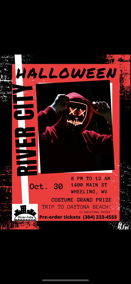 DJ_Cardwell's tweet photo. This Friday! 
RIVER CITY HALLOWEEN PARTY! 
***BEST COSTUME IS GOING TO DAYTON BEACH!!***
#DJCardwell #DJYelenix #SoundTechCo 
#Rivercity #Halloween2020 
*Must wear a mask to get into the building, no exceptions* https://t.co/y3dSHp1VLD