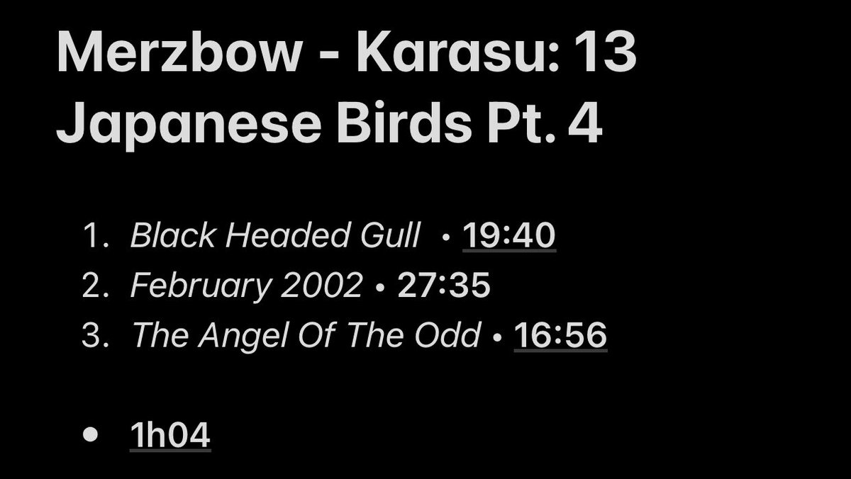 65/108: Karasu: 13 Japanese Birds Pt. 4Not as good as the previous three imo but still decent.