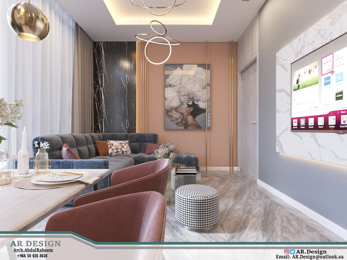 ARDesign15's tweet image. #تصميم صالة في الدور الاول بنمط مودرن .