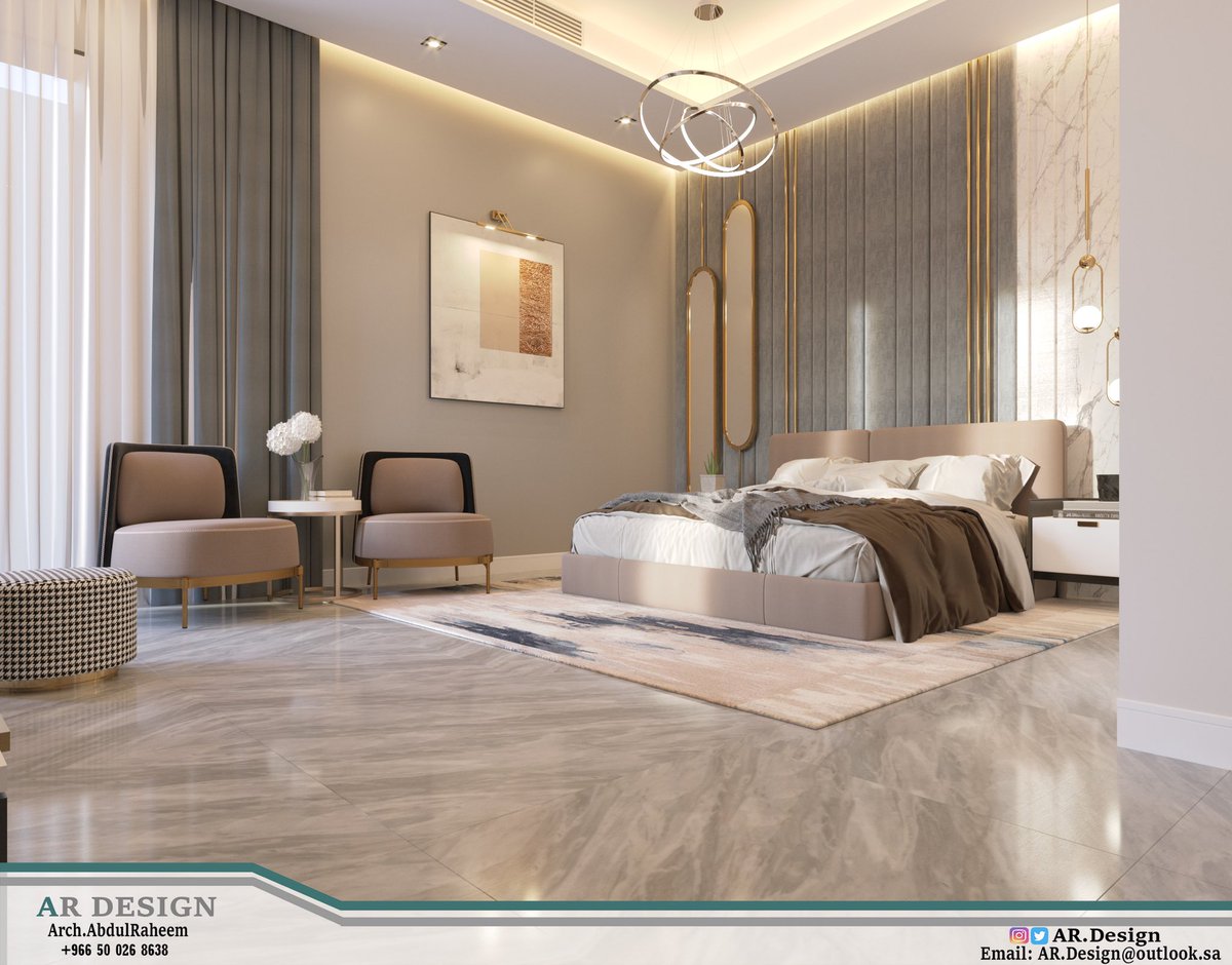 ARDesign15's tweet image. #تصميم غرفة نوم ماستر بنمط مودرن .