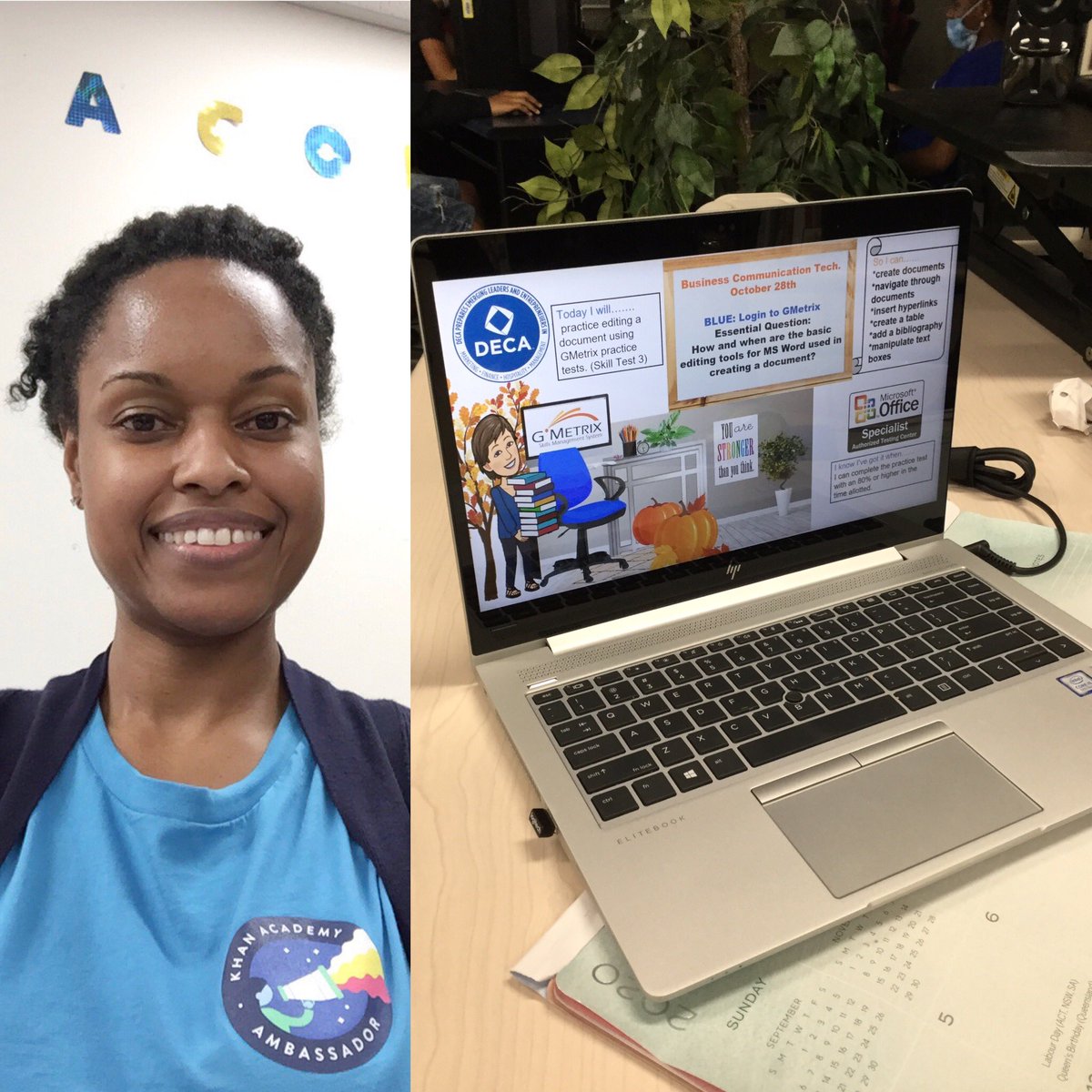 After helping to present today’s Teach Me Tuesday professional development about Teacher Clarity and Khan Academy <a href="/tampajhs/">TampaJHS</a> , I was so glad to see <a href="/stanfillrocky/">Rochelle Stanfill</a> ‘s updated essential question and objective ready to go for tomorrow. Her bitmoji classroom is too cute.