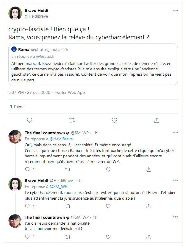 jokerozen's tweet photo. Je ne suis pas sur qu'elle se rends compte avec qui elle discute...

Lui il est banni, hein, et pour de très bonnes raisons. Il est parmi les pires mobbeurs de #WikipediaFR https://t.co/B94cOQrARL
