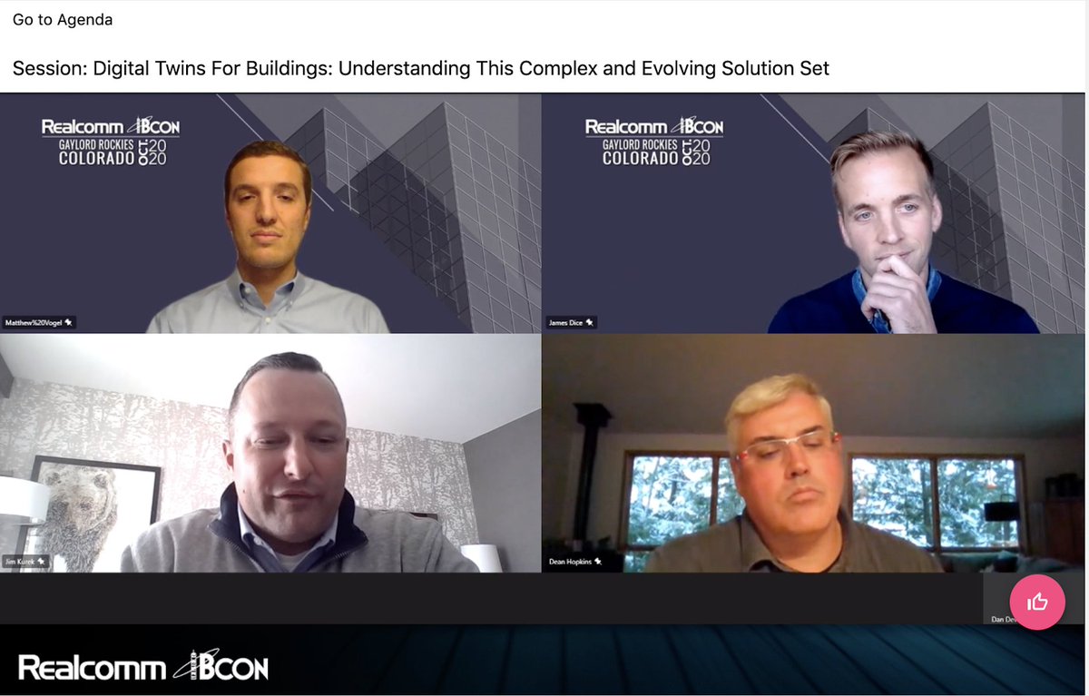 RealcommEvents's tweet photo. Wrapping up 45 learning sessions today at Realcomm | IBcon 2020. We've heard diverse perspectives on #smartbuilding data, #wireless solutions and #5G, flexible #hybridworkplaces, #digitaltwins, #cyberseucrity and #robtics and #automation.
#CRE #RCIB2020 https://t.co/6hfWGBuWW6