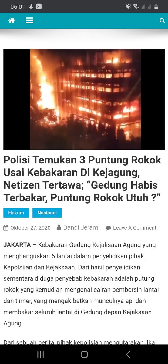 erna_st's tweet photo. Polisi Temukan 3 Puntung Rokok Usai Kebakaran Di Kejagung, Netizen Tertawa; “Gedung Habis Terbakar, Puntung Rokok Utuh ?”

Kepolisian mngutarakan mreka mnemukan 3 buah puntung rokok yg dianggap sbg pnyebab kebakaran. Hal ini mnjadi olok-olokan para netizen
https://t.co/yxmBeMvg0h https://t.co/3DPDOOOoYp