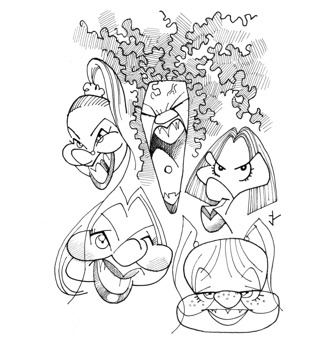 28/31: Spice Girls. (SOLD OUT!) #poptober #pop #music #spicegirls #girlpower #bsb #ink #inktober #inktober2020 #originalart #caricatura #caricature https://t.co/bCsHN3bpPU