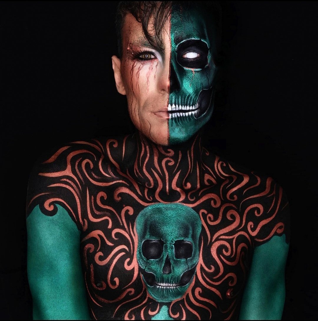 BedmarMakeup's tweet photo. Makeup halloween. SKULL GLAM
colaboración con @maquillalia 
#skullmakeup #makeupskull #bodypainting #maquiilajeartistico https://t.co/qJehLyzPJx