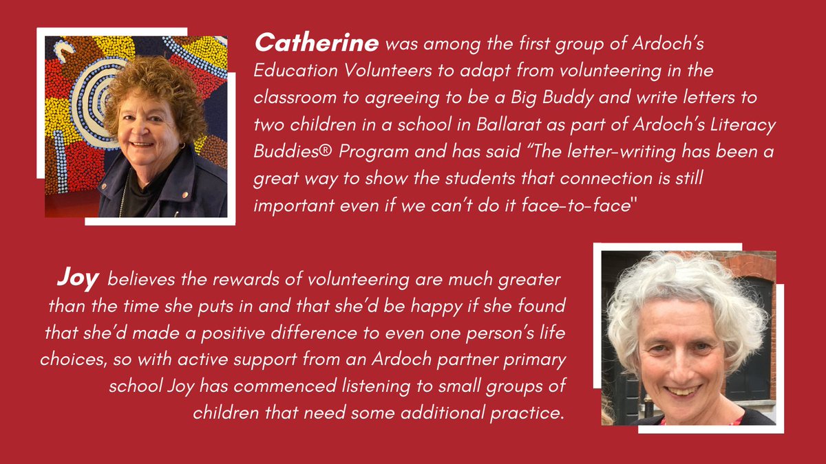 LukeDonnellan's tweet photo. Volunteers like Joy and Catherine are helping @Ardoch_YF make a difference for children across Vic.
You can make a difference too. Start your volunteer story today by registering at our new portal #WeVolunteer https://t.co/LEHat2anwA
#springst https://t.co/W1F4LZ2GSS