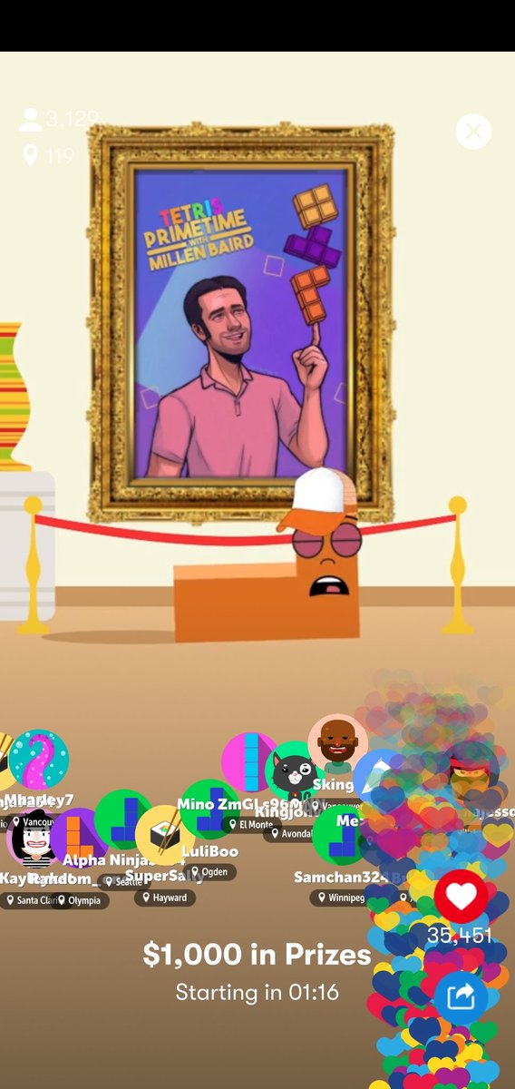 AAAAA look at my panicked screenshots. I was shook. My mom, who also plays primetime, gasped when she saw it haha! Thank you <a href="/TetrisMobile/">Tetris® Mobile</a> that totally made my day!!!!