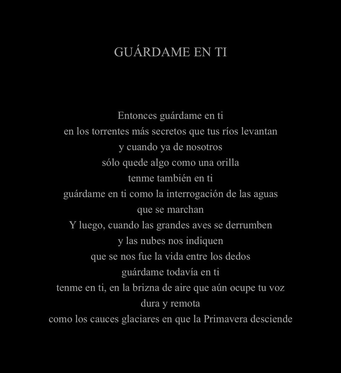 franfermusica's tweet photo. Guárdame en ti. #RaúlZurita https://t.co/AJvRfGVfH0