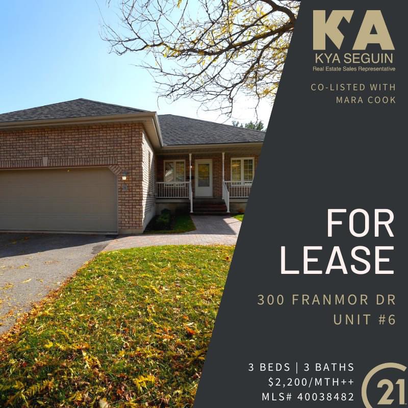 kyaseguin's tweet photo. ๐ Condo bungalow for rent in desirable East City
๐ 3 bedrooms
๐ 3 bathrooms, including ensuite
๐ Double car garage
๐ต $2,200/month + heat, hydro and water - available immediately
๐ป More information: https://t.co/dlhmS5bWbX
#ForLease #HoemsForLease #CondosForLease #CallKya https://t.co/1GUv8GdF2l