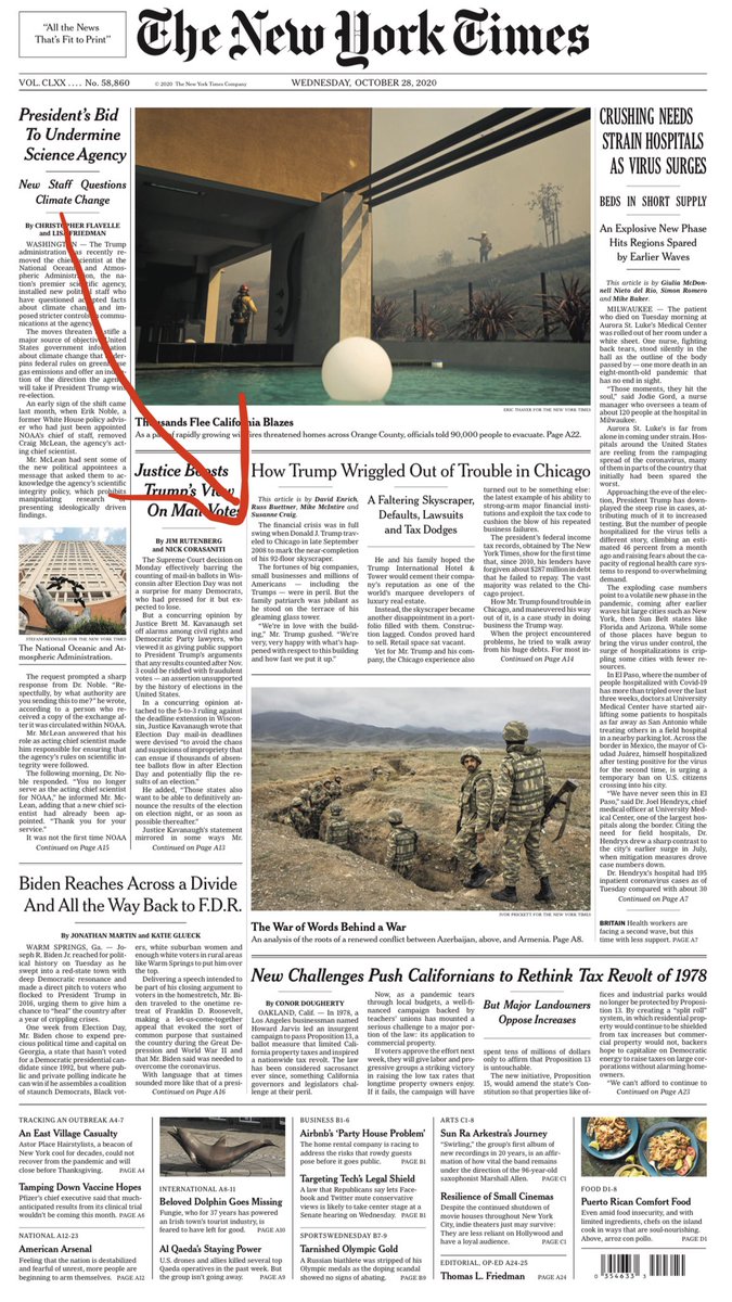 On tomorrow’s  @nytimes front page:  @realDonaldTrump and  @DeutscheBank are together again, presumably for the last time before the election.