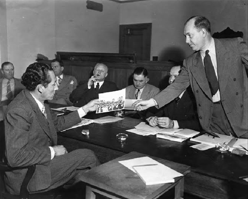 Reports of the involvement of the Los Angeles sinarquista committee in the Zoot Suit Riots were investigated by the California Un-American Activities Committee, who ruled that the local sinarquistas were innocent.Herald Examiner Collection/Los Angeles Public Library, 1943.22/