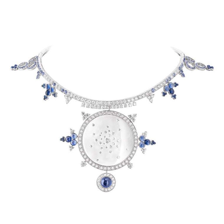 One of Boucheron's space age pieces, sapphires, diamonds, and rock crystal. I love diamonds set into crystal.