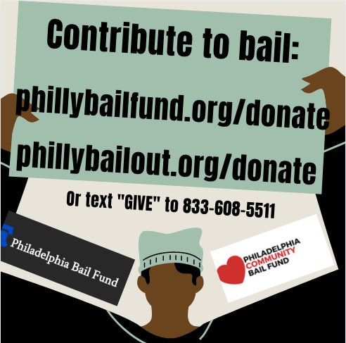 Phillybailout's tweet photo. .@phillybailout + @phillybailfund are on call to bail ppl out now (and always).

If your people are arrested, call @UpAgainstTheLaw at: 484-758-0388

If your people have a bail set on them: 267-961-3391 or 267-225-6047 https://t.co/TzvAyiygP7