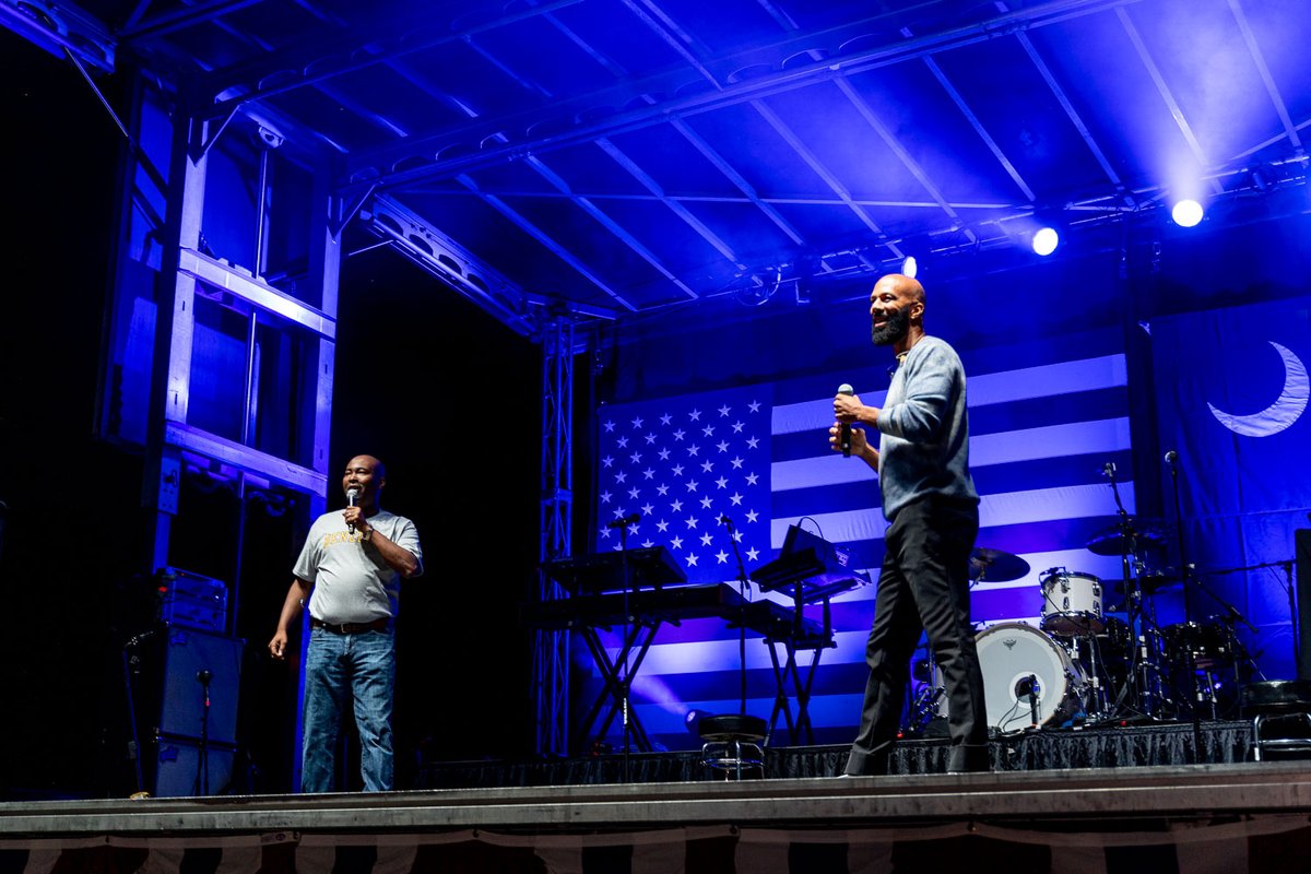 harrisonjaime's tweet photo. I cannot thank @common and @cthagod enough for coming down to Columbia to put on the show they did last night!

We are going to win this race, y'all. This movement we've been building is ready to win. https://t.co/CWbSHpLK46