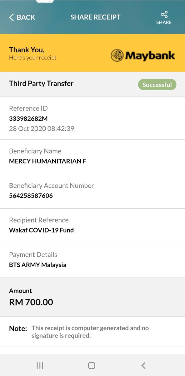 Current Donation Amount as of 8.30am : RM700 I have donated to Mercy Malaysia under wakaf covid-19  #BTSArmyHelpSabah