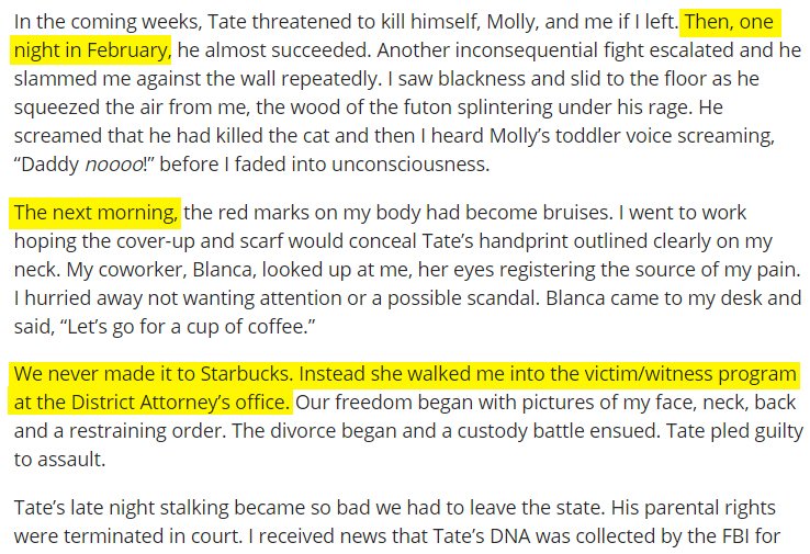 Eight days passed from the fight to the date of filing; yet in her 2009 domestic violence survivor’s story on  @thewip, she dramatically recounted the incident and that “the next day” her co-worker set her up w/the victim witness program & an RO. https://tinyurl.com/defyingtheruleofthumb1/a