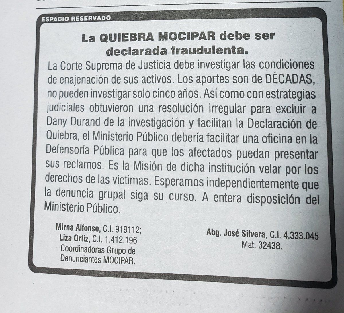 MirnaAlf's tweet photo. Qué fácil en Paraguay hacerse millonario con el aporte de miles de paraguayos honestos.  Luego declararse en quiebra y los dueños viviendo en la opulencia blindados por la rosca corrupta en el poder.
@PoderJudicialPY hasta ahora no expide la calificación de #QuiebraMOCIPAR https://t.co/pvez55LmrP