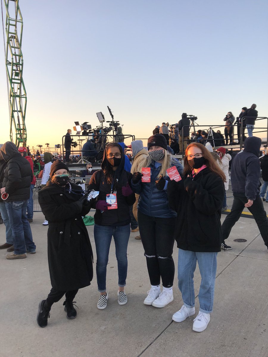 LCHSTitans's tweet photo. LCHS Student Media is covering the Trump Rally in Omaha as members of the Press Pool. https://t.co/O9juW85GNo