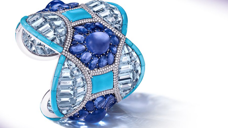 Back to Boghossian for a second, for more sapphires. With aquamarine, turquoise, and diamonds.