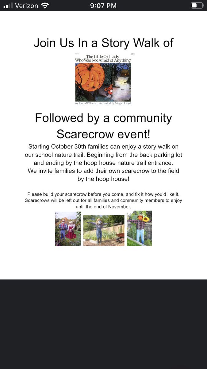 Excited to offer this fun, safe and engaging activity to our community!  Come join in the fun! And be on the look out for new story walks throughout the year! #storywalk <a href="/Super_GPS/">Greenfield Public Schools</a> <a href="/CaissiePutnam/">Caissie Putnam</a>