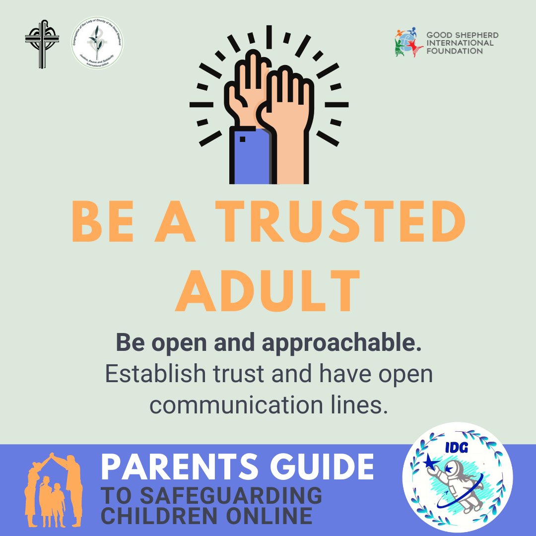 GoodShepherd_AP's tweet photo. In light of International Day of the Girl Child, we will be sharing tips this week on how parents can keep their children safe online! 
TIP #1 - BE A TRUSTED ADULT 
Be open and approachable. Establish trust and have open communication lines. 
#IDG2020 #OnlineSafety https://t.co/R88Tf3TgQY