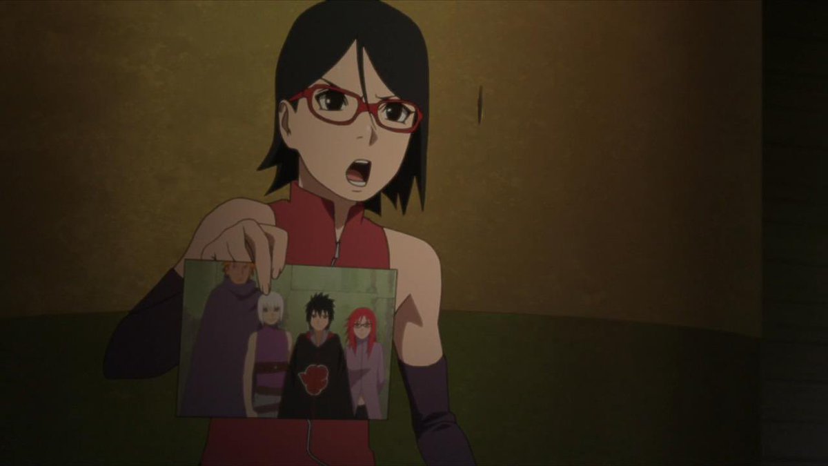 The next arc is the sarada arc, which is from a short story! This arc was just a good family moment but artificial humans were a key plot point which anyone who’s caught up on the boruto manga...Kara!