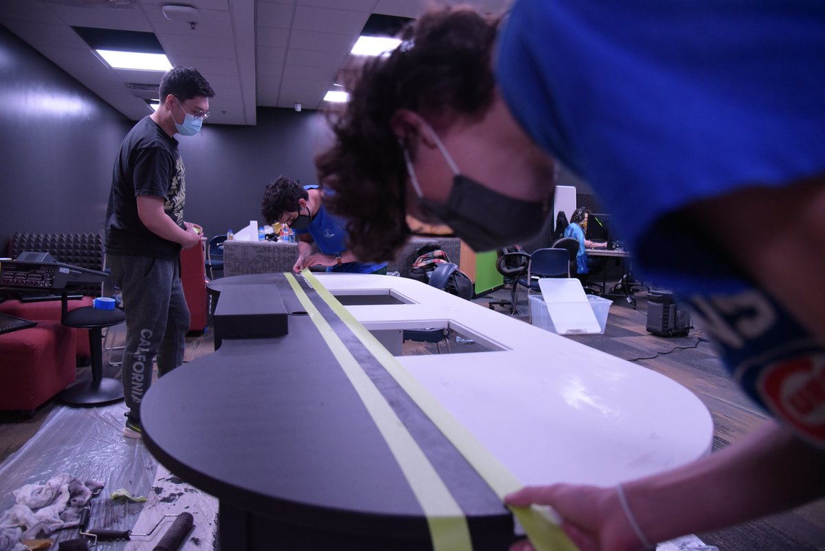 MizzouEsports's tweet photo. Our amazing team of students are working overtime to prepare the broadcasting desk for the League of Legends match against Kansas.

See it in action tomorrow night when the action kicks off at 6:30pm at https://t.co/xHmUNZVDPM.

#MIZGG https://t.co/0HyuciFU7s