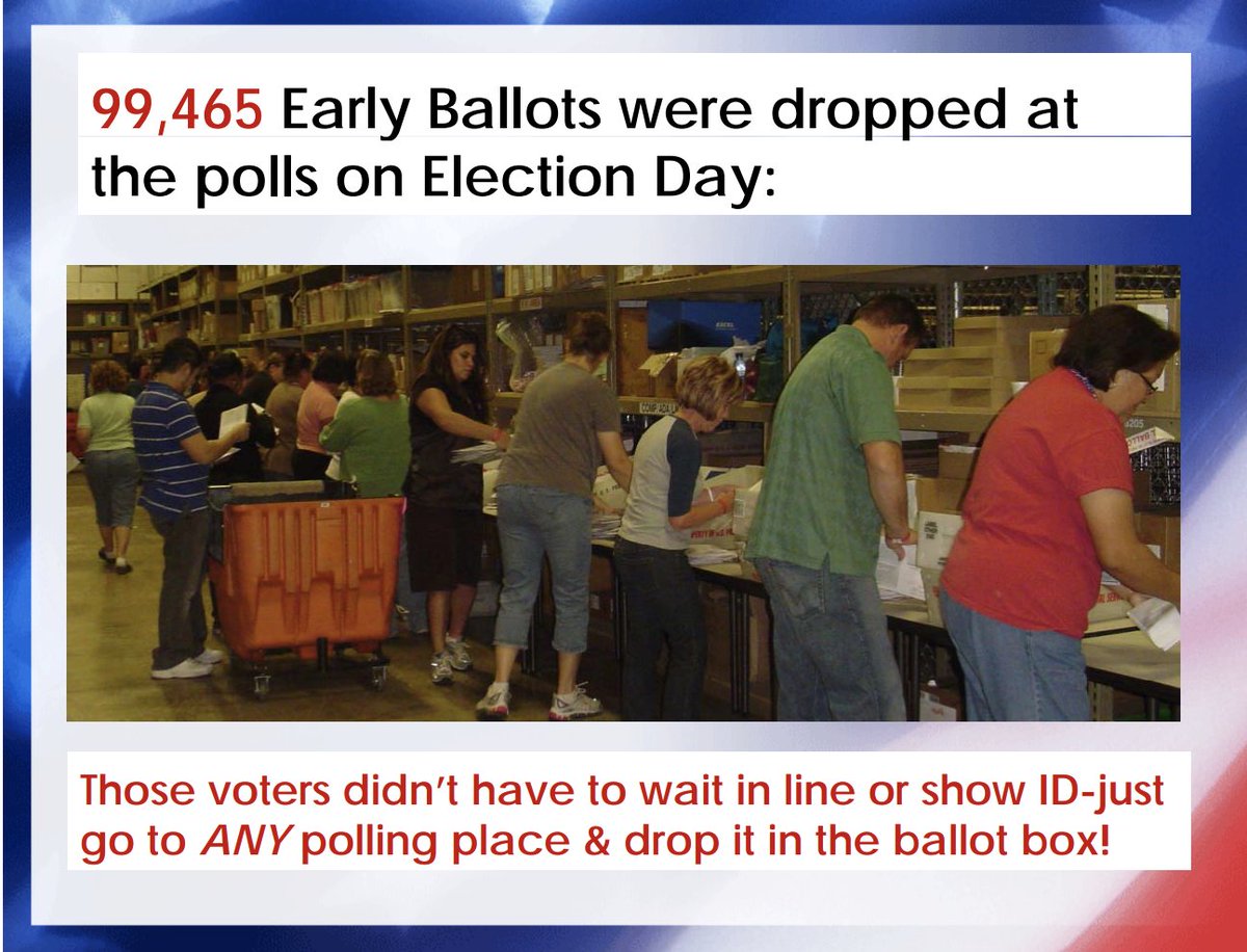 Ballots dropped off at the polls SHOULD COUNT--there are usually A LOT of them in states where voters can do that.Just like the almost 100K in Maricopa County, AZ in 2008