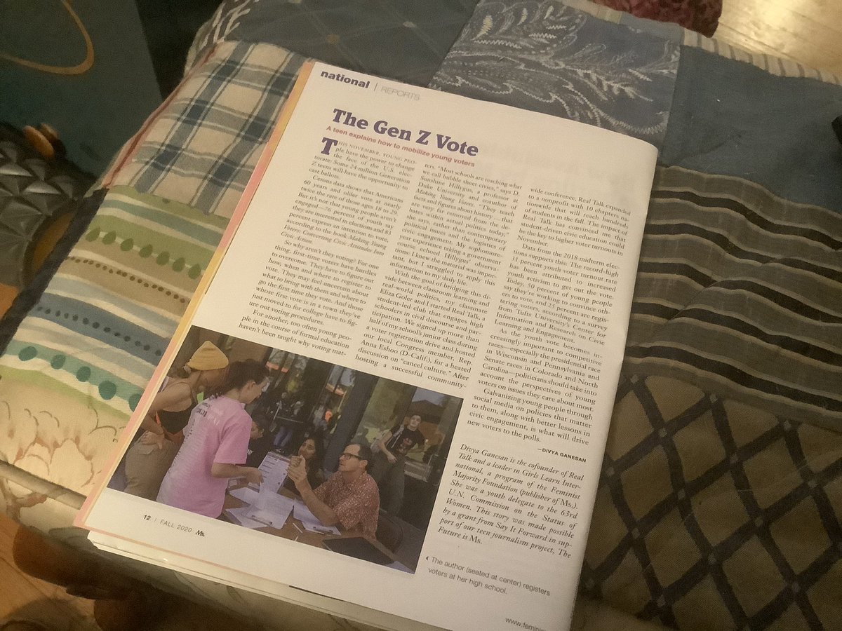heatherpang's tweet photo. I love getting my @MsMagazine and finding an article by a current @CastillejaNews senior! Great job Divya! https://t.co/HNhMNKTElu