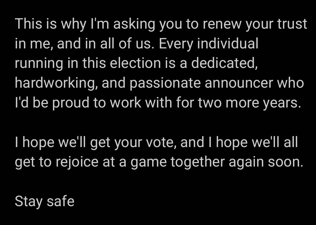 Candidate statement - Cosmic Camel Clash