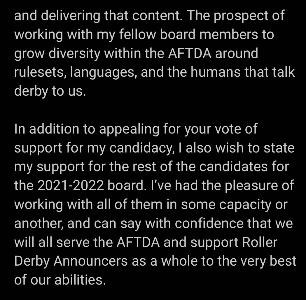 Candidate statement - Rich Mahogany