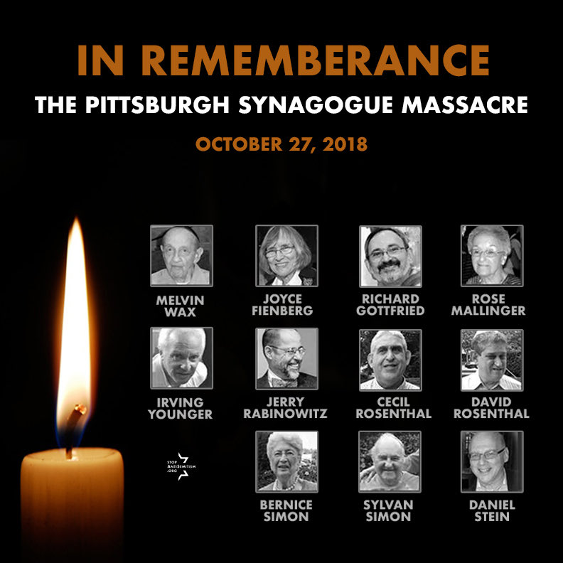 Two years ago today, 11 victims were murdered during Shabbat prayers in Pittsburgh’s Tree of Life @treeoflifepgh Synagogue. We remember them and resolve never to waver in our fight against the vile poison of #Antisemitism.