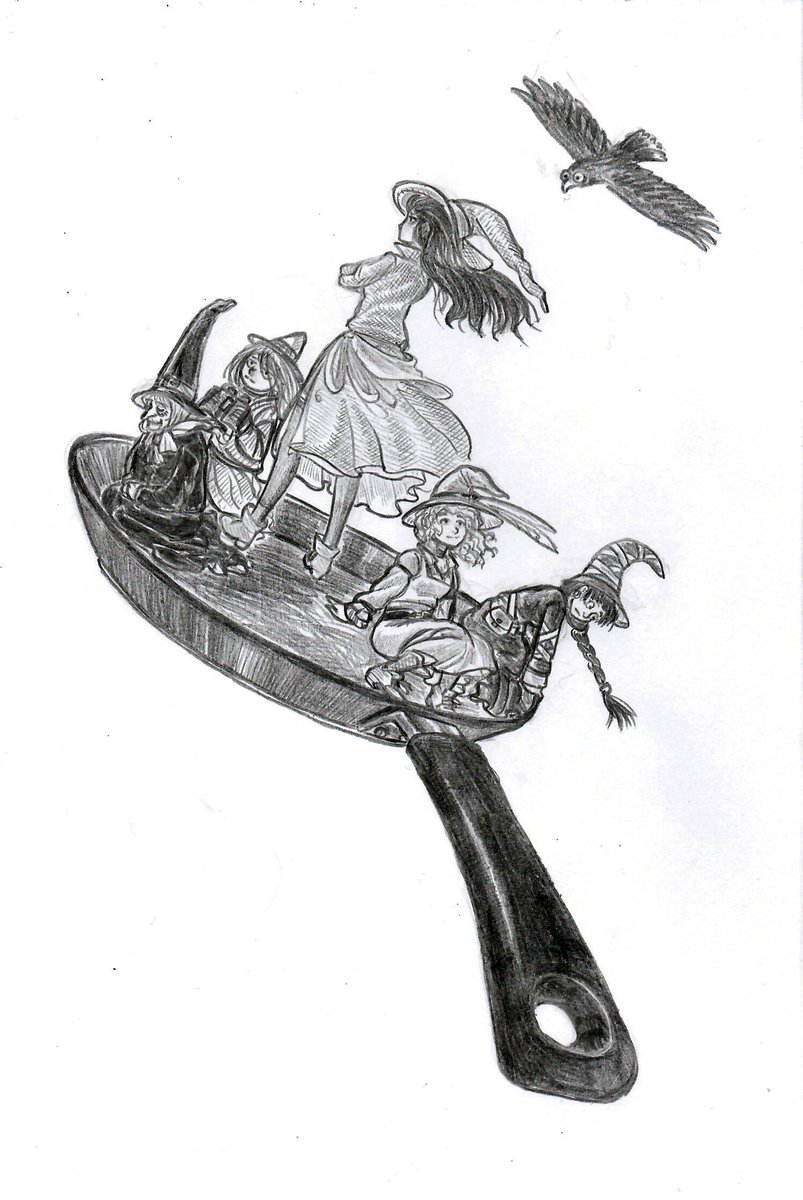 Gurdim1's tweet photo. Frying Witches.
No typos in here.
#witchtober2020 #witches #witch_hat #frying_pan #flight #eagle https://t.co/JmZiN2Ukhr