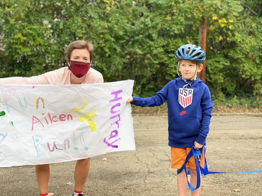 nationwidekids's tweet photo. How awesome is this?! Sweet Augie was chosen to be the Mile 12 #patientchampion for this year''s @CbusMarathon! Even though the race was cancelled, his cousin Aileen ran 13.1 miles in his honor this past weekend. Augie joined her for the last mile on his bike! https://t.co/oUUnMMHMXq