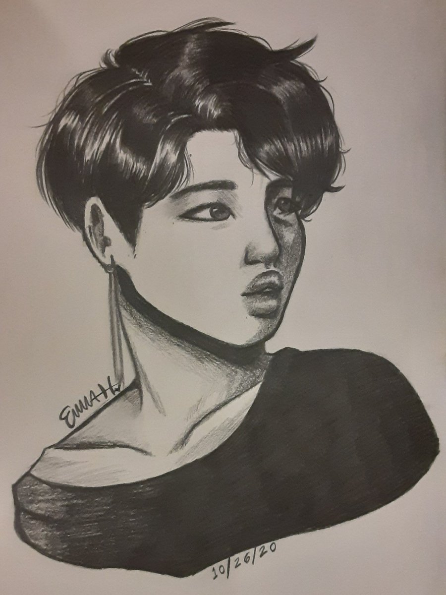 Y00ngisG0th's tweet photo. A Jimin for you <3 
I had to spray this before closing my SketchBook or I'd have a mess of smear. https://t.co/m02Ifj9WPl