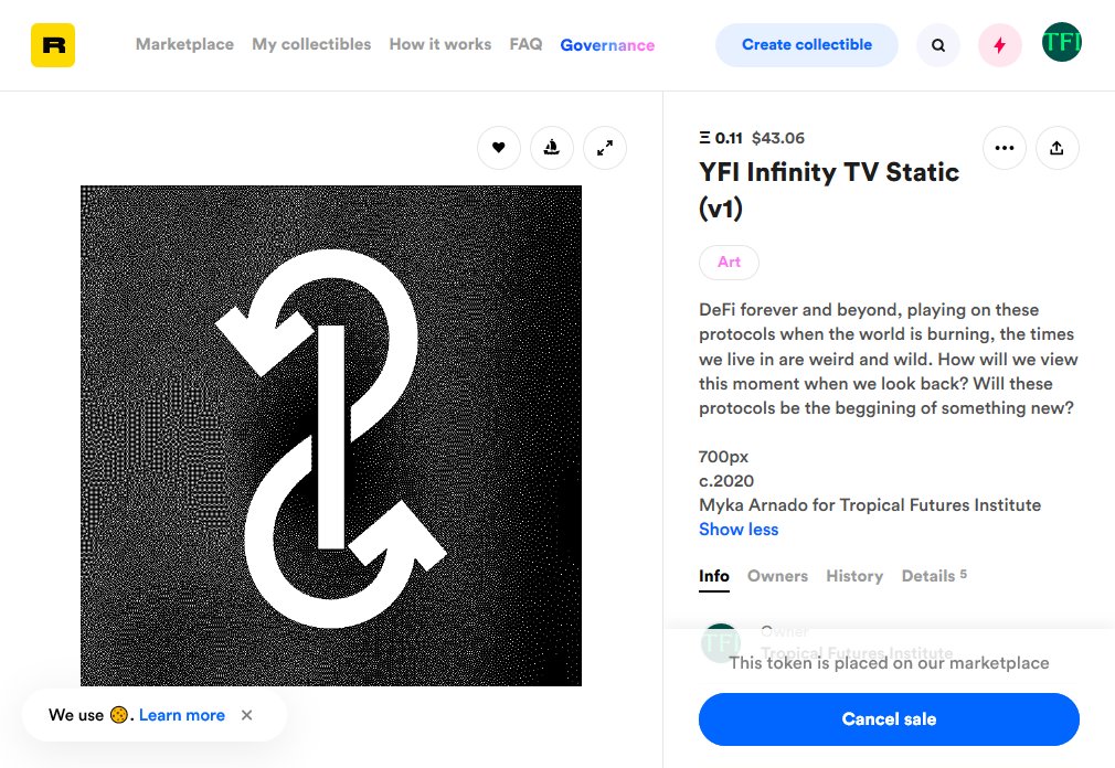 New #NFT out! Static glitch gif exploring the <a href="/iearnfinance/">yearnfi</a>
 logo. 
app.rarible.com/token/0xd07dc4…

YFI Infinity TV Static (v1)
c.2020
700px
2020
Myka Arnado

#Cryptoart 
#cryptoph
<a href="/rariblecom/">BLH PoC</a>
 
#tropicalfutures
#digitalart
#mykaarnado
#Glitch
#vaporwave 

#DeFi 
$yfi
$rari