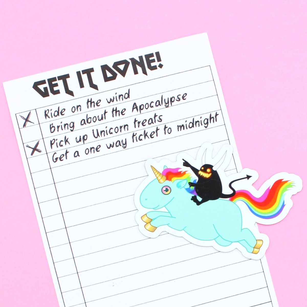 SpiderbiteShop's tweet image. A screaming demon yells, bursting through the clouds! Ride forth to glory my friend, on that magical beast! Now in my etsy shop! Printed by @stickermule

Inspired by @judaspriest
Riding on the Wind! 
etsy.com/shop/spiderbit…

#unicorn #rainbow #etsy #illustration #devil #demon