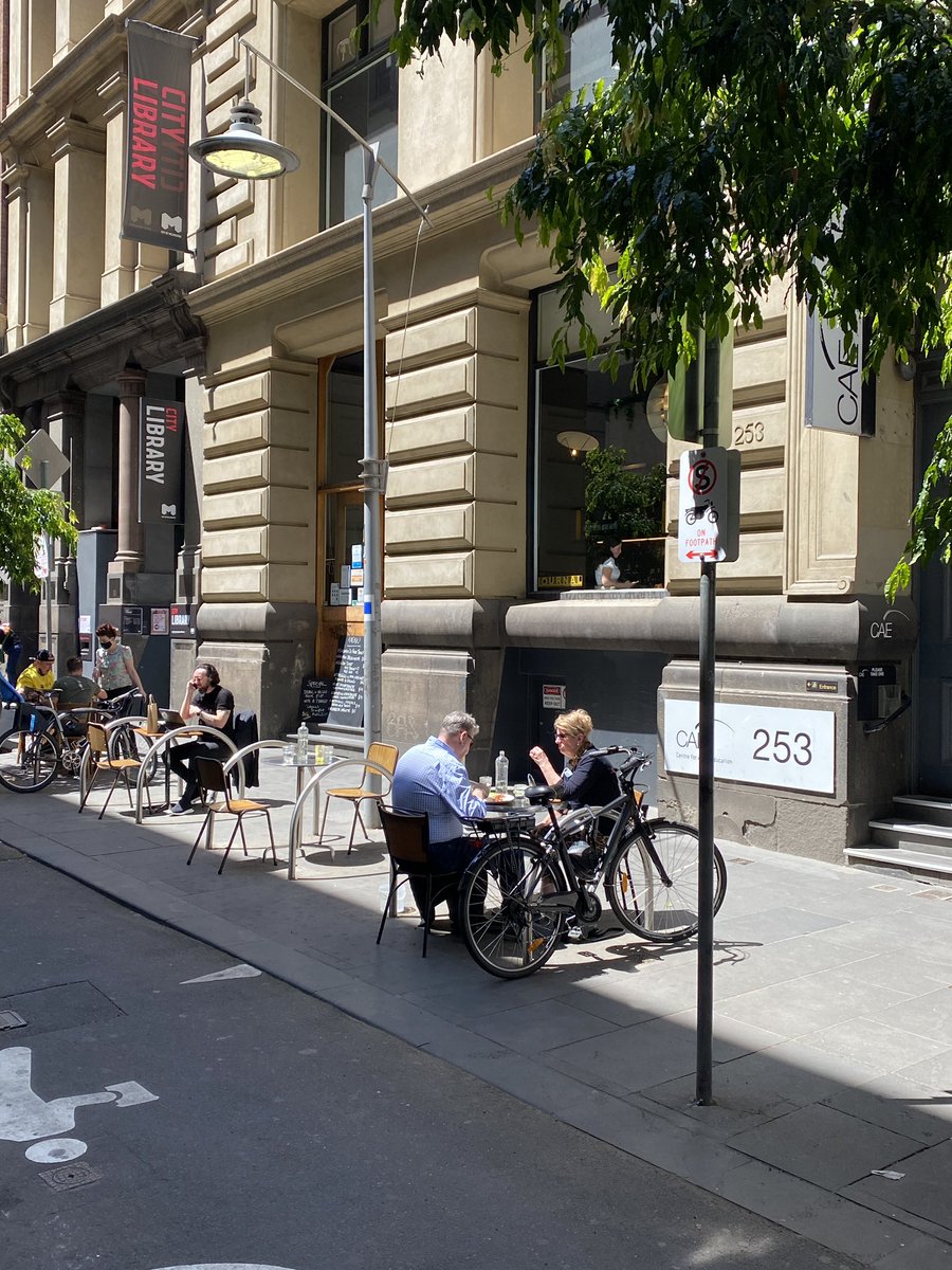 Love this, I have always said that our little streets should be lined with outdoor dining - in Flinders Lane there is a small problem - where do the bicycles park now ? <a href="/AusCycle/">Cycle</a> <a href="/CycleStyle/">CycleStyle</a>