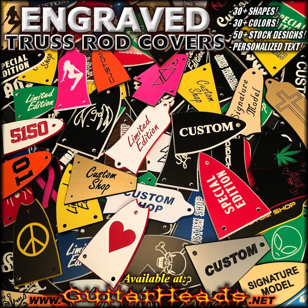 ENGRAVED TRUSS ROD COVERS
More options than ever before! New Shapes! New Colors! New Designs! Custom Personalized Text Available!
🎸Guitarheads.Net🎸 
#guitarheads #engraved #trussrodcover #guitar #guitars #custom #personalized #etched #personalizedgifts #customguitar