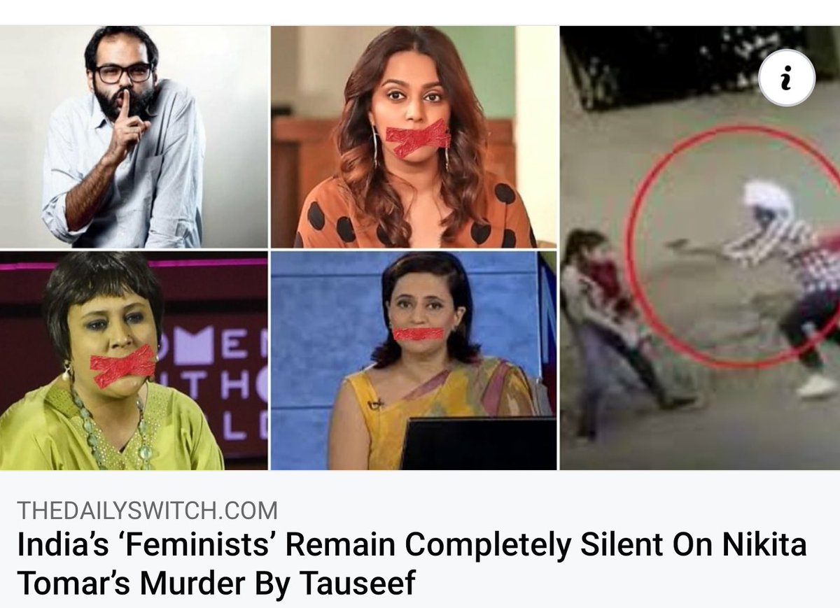 sumanthkatti's tweet image. Hello “Feminists” .! Busy ? Didn’t watch news ? 
@kunalkamra88 @BDUTT @ReallySwara 

#NikitaTomar #NikitaMurderCase #justice4Nikita