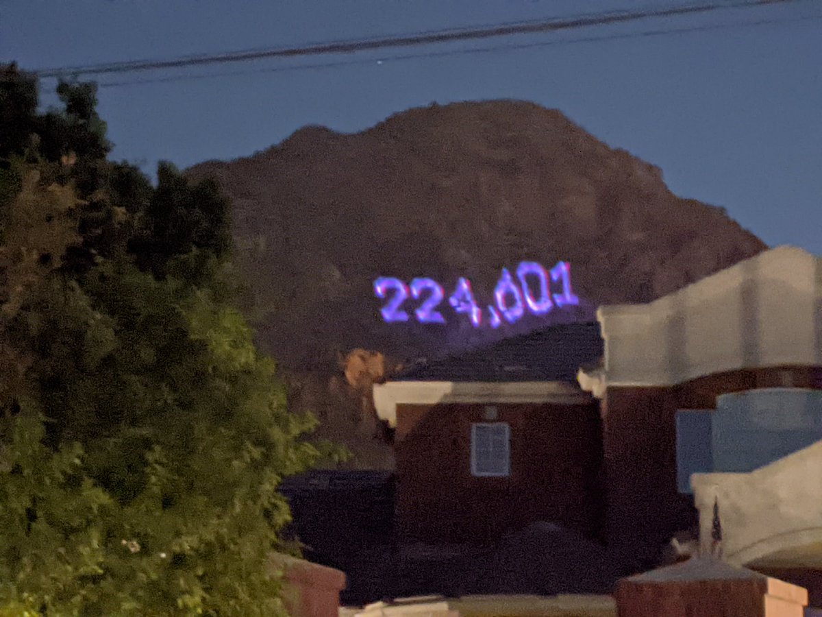 Projection happening NOW at Camelback Mountain Trump failed us - vote November 3rd!