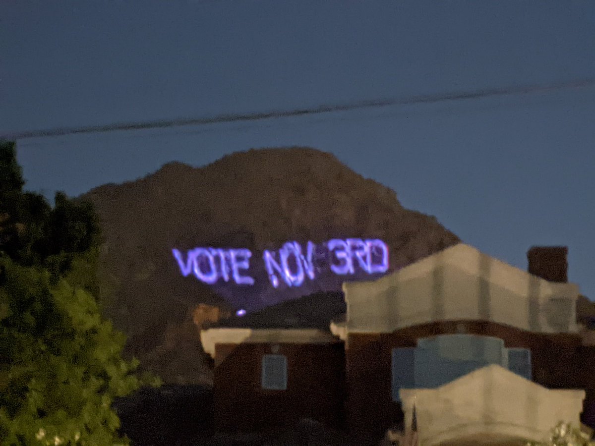 Projection happening NOW at Camelback Mountain Trump failed us - vote November 3rd!